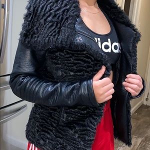 GUESS faux fur and leather jacket
